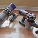 The new Dyson Cyclone V10 (left) compared to its predecessor, the Dyson V8 (right).